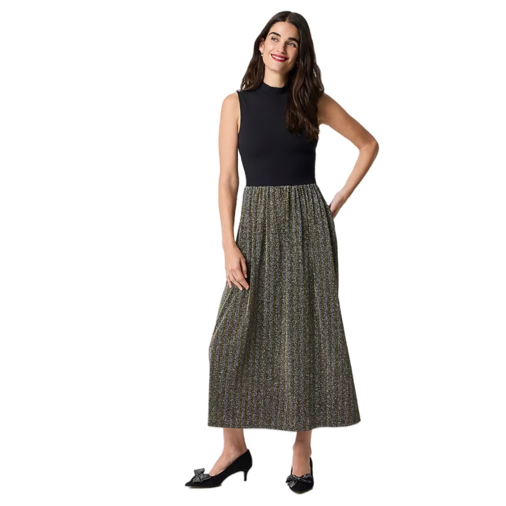 J.Crew Sparkle Mock Neck Midi Dress, Medium